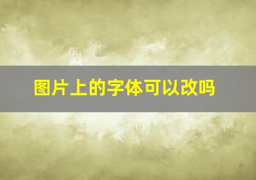 图片上的字体可以改吗