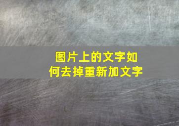 图片上的文字如何去掉重新加文字