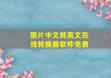 图片中文转英文在线转换器软件免费