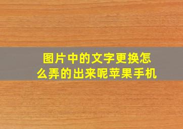 图片中的文字更换怎么弄的出来呢苹果手机