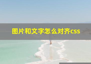 图片和文字怎么对齐css