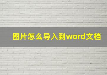 图片怎么导入到word文档