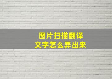 图片扫描翻译文字怎么弄出来