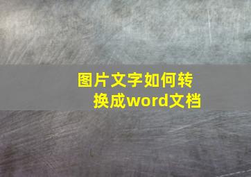 图片文字如何转换成word文档