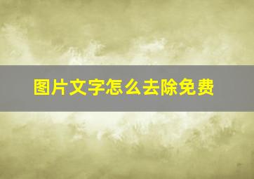 图片文字怎么去除免费