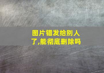 图片错发给别人了,能彻底删除吗