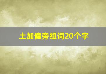 土加偏旁组词20个字