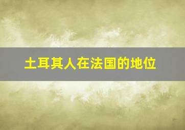 土耳其人在法国的地位