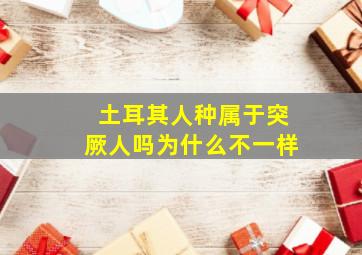 土耳其人种属于突厥人吗为什么不一样