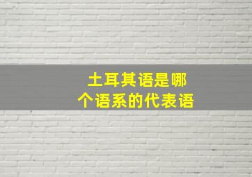 土耳其语是哪个语系的代表语