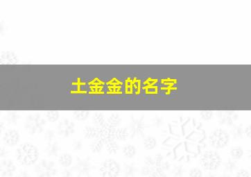 土金金的名字