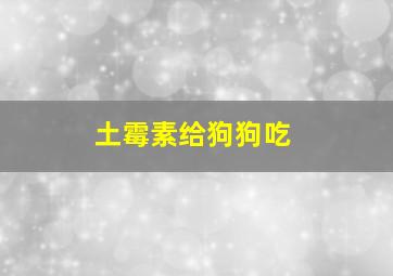 土霉素给狗狗吃