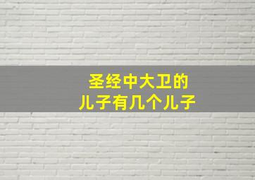 圣经中大卫的儿子有几个儿子