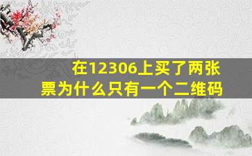 在12306上买了两张票为什么只有一个二维码