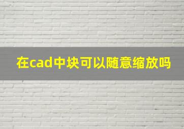 在cad中块可以随意缩放吗