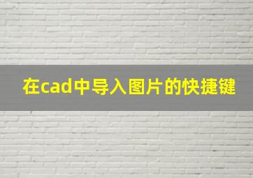 在cad中导入图片的快捷键