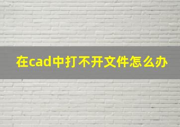 在cad中打不开文件怎么办