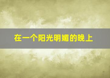 在一个阳光明媚的晚上