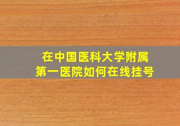 在中国医科大学附属第一医院如何在线挂号