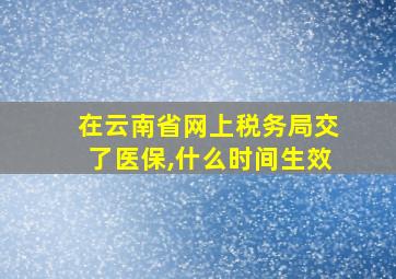 在云南省网上税务局交了医保,什么时间生效