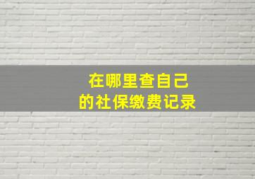 在哪里查自己的社保缴费记录