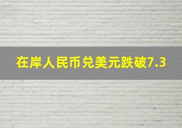 在岸人民币兑美元跌破7.3