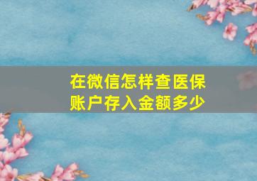 在微信怎样查医保账户存入金额多少