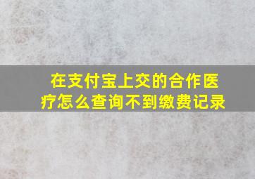 在支付宝上交的合作医疗怎么查询不到缴费记录