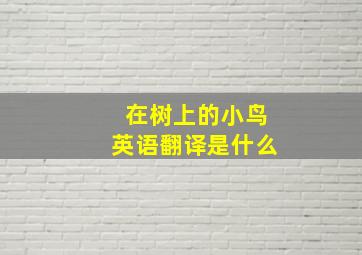 在树上的小鸟英语翻译是什么