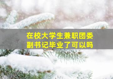 在校大学生兼职团委副书记毕业了可以吗