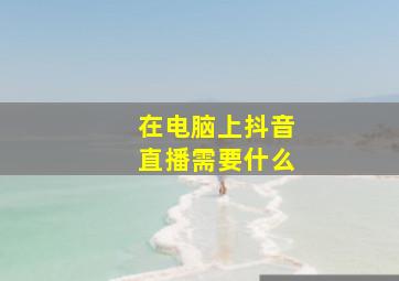 在电脑上抖音直播需要什么