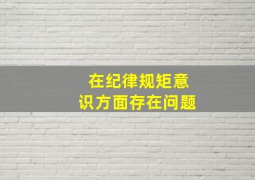 在纪律规矩意识方面存在问题