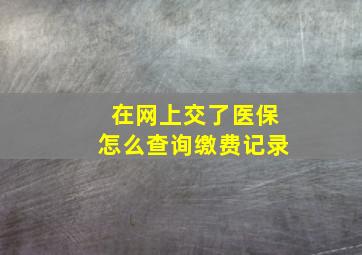 在网上交了医保怎么查询缴费记录