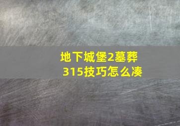 地下城堡2墓葬315技巧怎么凑