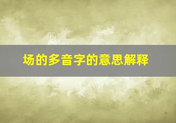 场的多音字的意思解释