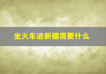 坐火车进新疆需要什么