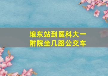 埌东站到医科大一附院坐几路公交车