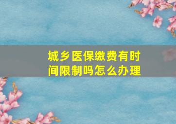 城乡医保缴费有时间限制吗怎么办理