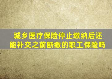 城乡医疗保险停止缴纳后还能补交之前断缴的职工保险吗