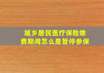 城乡居民医疗保险缴费期间怎么是暂停参保