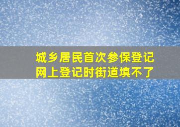 城乡居民首次参保登记网上登记时街道填不了