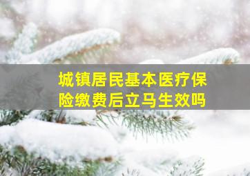 城镇居民基本医疗保险缴费后立马生效吗