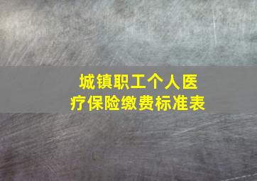 城镇职工个人医疗保险缴费标准表