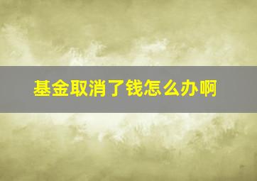 基金取消了钱怎么办啊