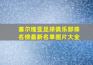 塞尔维亚足球俱乐部排名榜最新名单图片大全