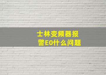 士林变频器报警E0什么问题