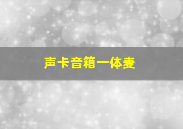 声卡音箱一体麦