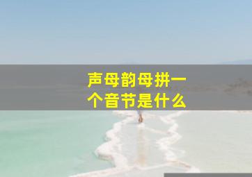 声母韵母拼一个音节是什么