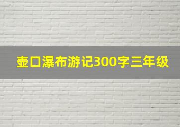 壶口瀑布游记300字三年级