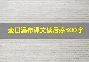 壶口瀑布课文读后感300字